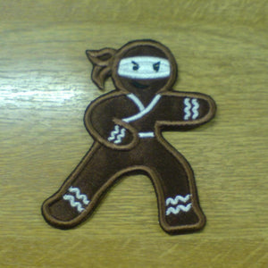 Motif Patch Funny Gingerbread Ninja Man