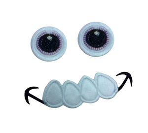Motif Patch F02 Toy Doll Making Monster Face Eyes Mouth