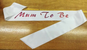 1 x Luxury Personalised Text Satin Sash Nappy Safety Pin