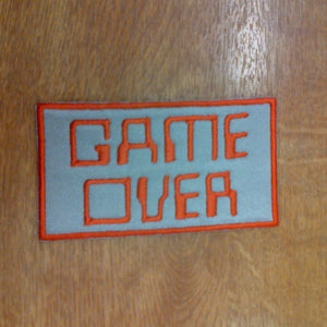 Motif Patch Geek Gamer Novelty Tile GAME OVER