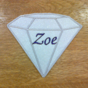 Motif Patch Personalised Name Text Shimmer Diamond