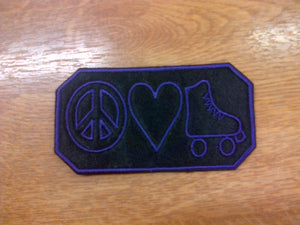 Motif Patch Peace Love Skate Rollerskate Tile