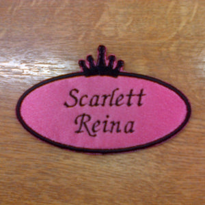Motif Patch Personalised Name Oval Crown