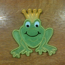 Motif Patch Cartoon Frog Prince with Crown