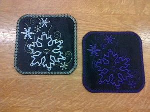 Motif Patch Christmas Smiling Kawaii Snowflake Tile