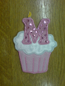 Motif Patch FONT 08 Birthday CUPCAKE Sequin Candle