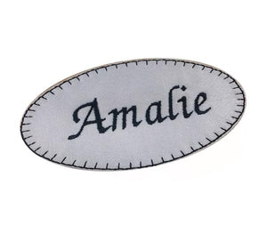 Motif Patch Personalised Name Text Oval / Round *Choose size & Border Style*