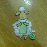 Motif Patch Funny Cartoon Sheep Knitting