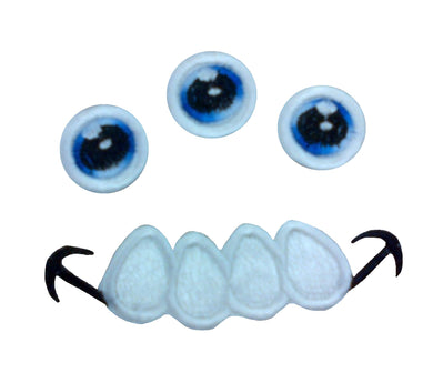 Motif Patch F03 Toy Doll Making Monster Face Eyes Mouth