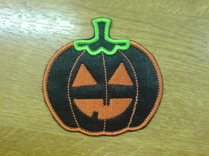 Motif Patch Halloween Pumpkin Jack O'Lantern Face Blackboard Sketch