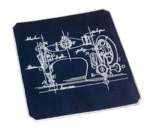 Motif Patch Vintage Sewing Machine Blueprint Tile