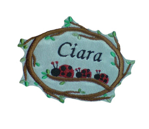 Motif Patch Personalised Name Ladybird Branch