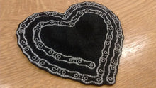 Motif Patch Biker Chain Heart