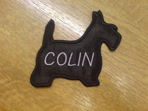 Motif Patch Personalised Name Terrier Dog shadow silhouette
