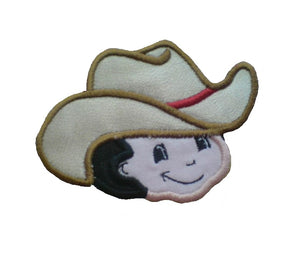 Motif Patch Cute Cartoon Cowboy