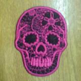 Motif Patch Lacy Patterned Skull Day of the Dead Style B