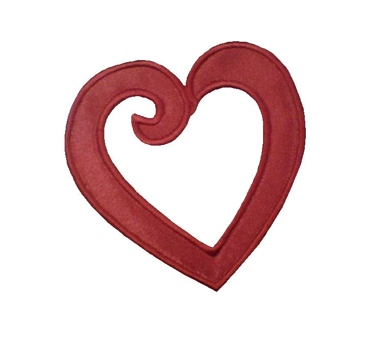 Motif Patch Valentine Swirly Heart