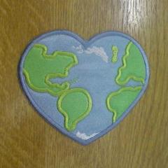 Motif Patch Love Heart Earth