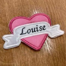 Motif Patch Personalised Name Love Heart Tattoo Banner
