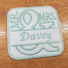 Motif Patch Personalised Name Wedding Mr & Mrs Tile