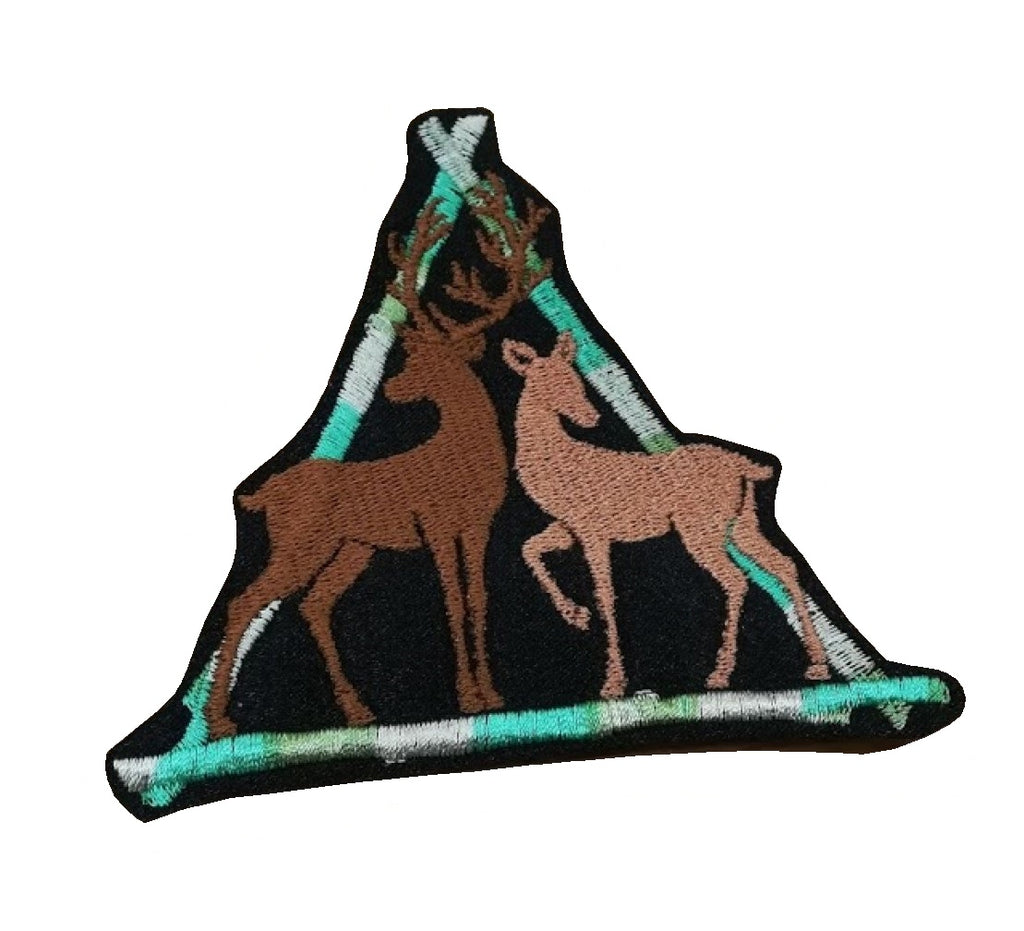 Motif Patch Scottish Stag Couple Stick Triangle Frame – malenas patches