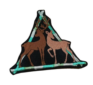 Motif Patch Scottish Stag Couple Stick Triangle Frame