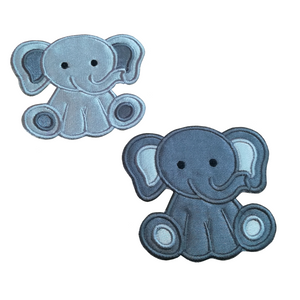 Motif Patch Cute Sitting Baby Elephant Style G